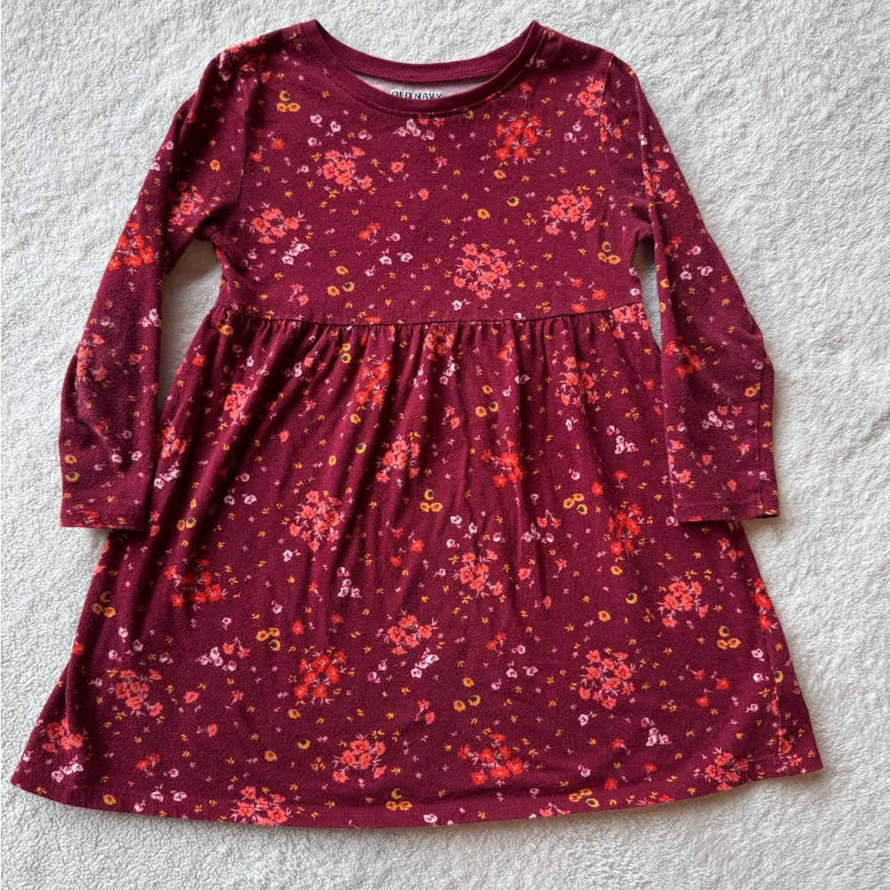 Old Navy Burgundy Floral Kids Dress